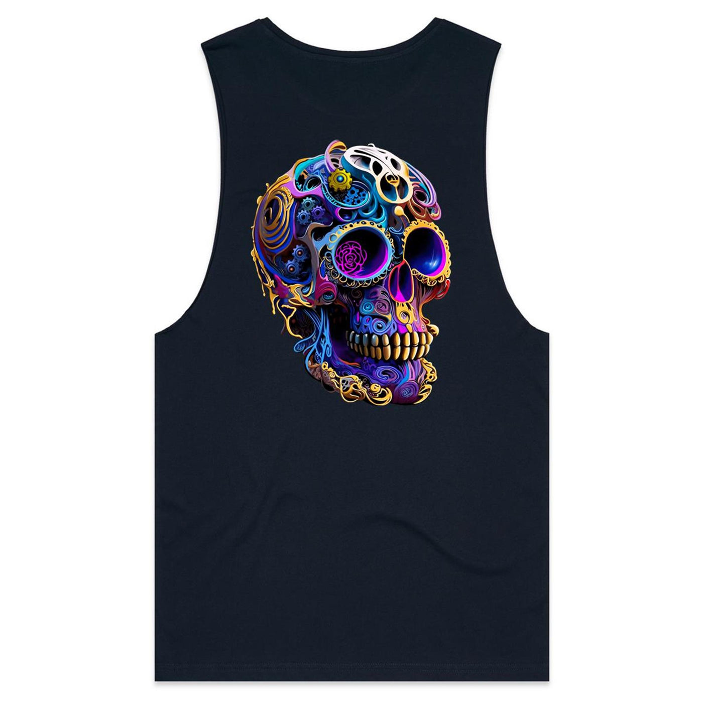 GEARS OF TIME - Mens Sleeveless T-Shirt - BACK PRINT