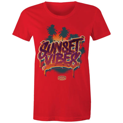 SUNSET VIBES (W) - Womens T-Shirt - FRONT PRINT