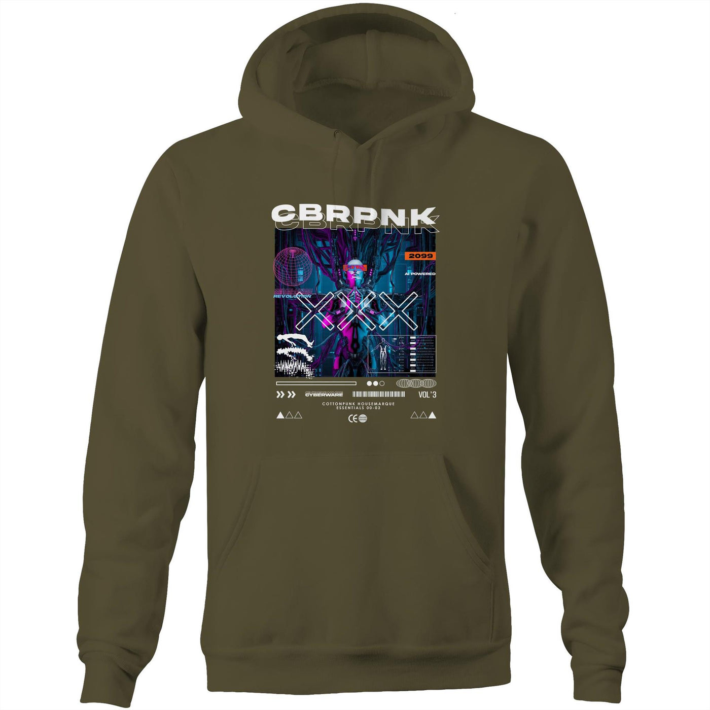 CBRPNK - Mens Pocket Hoodie - FRONT PRINT