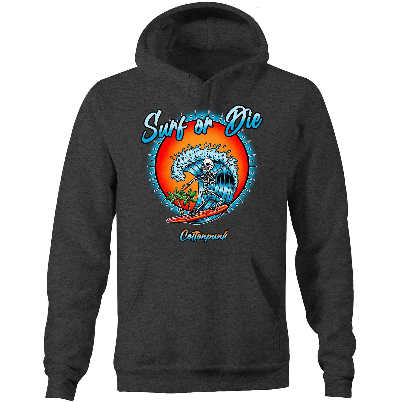 DYING FOR A SURF - Mens Pocket Hoodie - FRONT PRINT