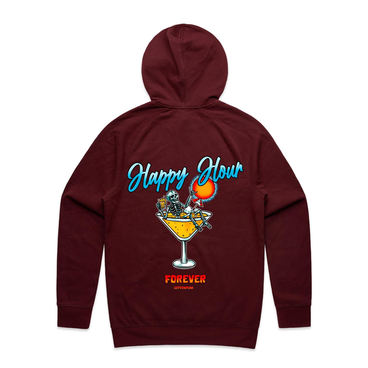 HAPPY HOUR FOREVER  - Mens Pocket Hoodie - BACK PRINT