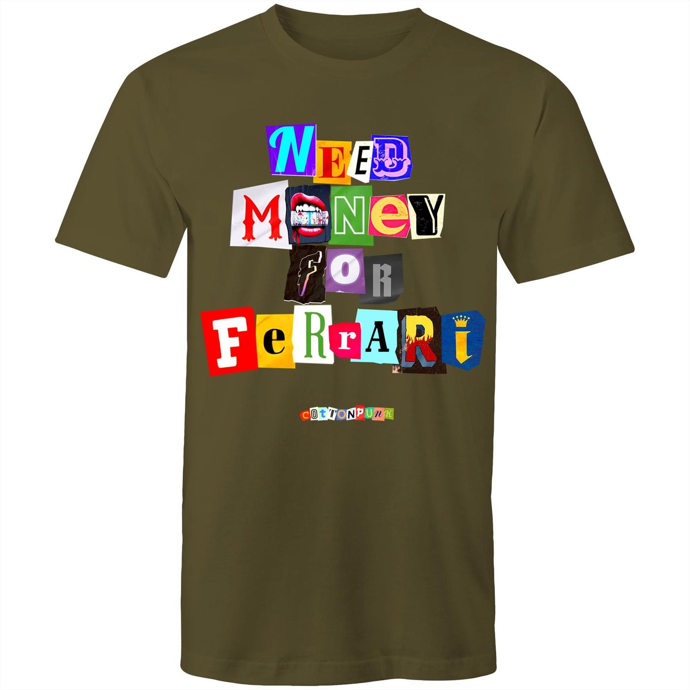 NEED MONEY FOR FERRARI - Mens T-Shirt - FRONT PRINT