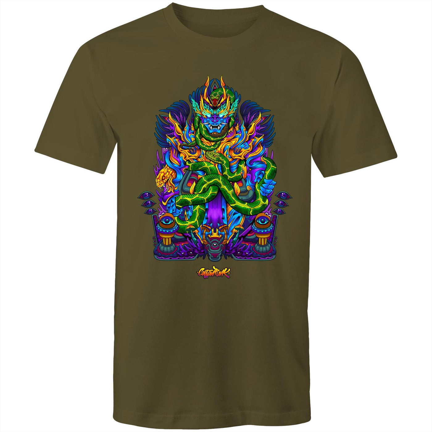 TWISTED SNAKE GOD - Mens T-Shirt - FRONT PRINT