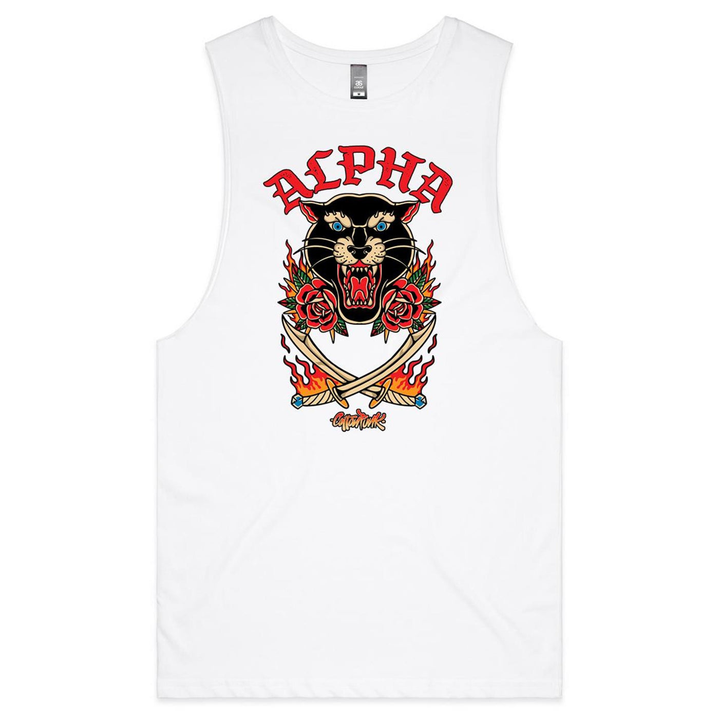 ALPHA - Mens Sleeveless T-Shirt - FRONT PRINT