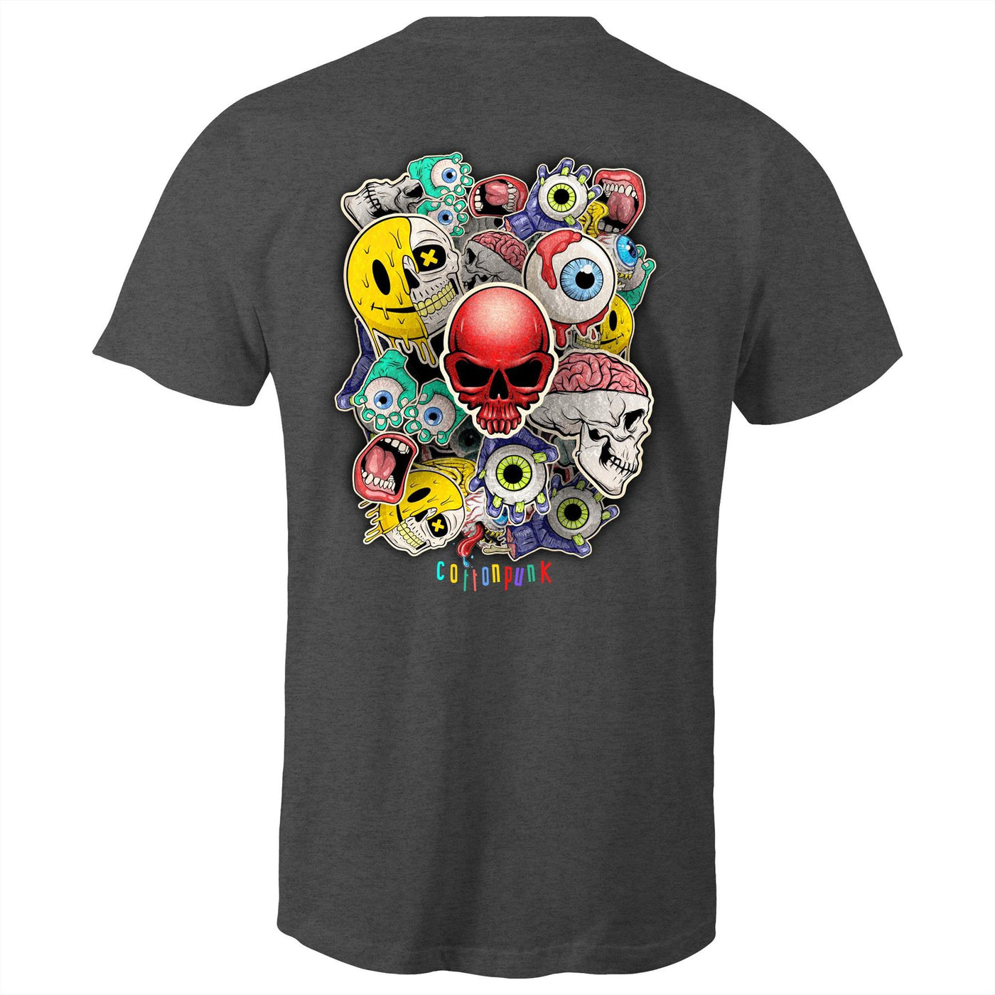 ROLLING SKULLS - Mens T-Shirt - BACK PRINT