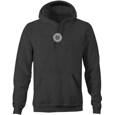 DARK WARRIOR - Mens Pocket Hoodie - BACK PRINT