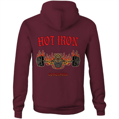 HOT IRON - Mens Pocket Hoodie - BACK PRINT