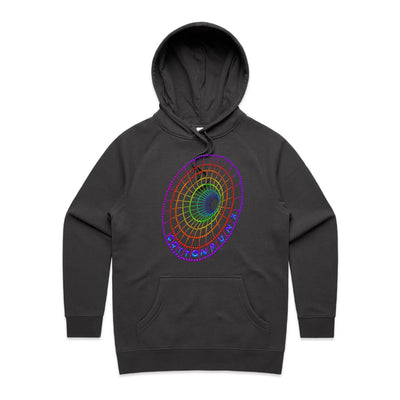 DOWN THE HOLE (W) - Womens Pocket Hoodie - FRONT PRINT