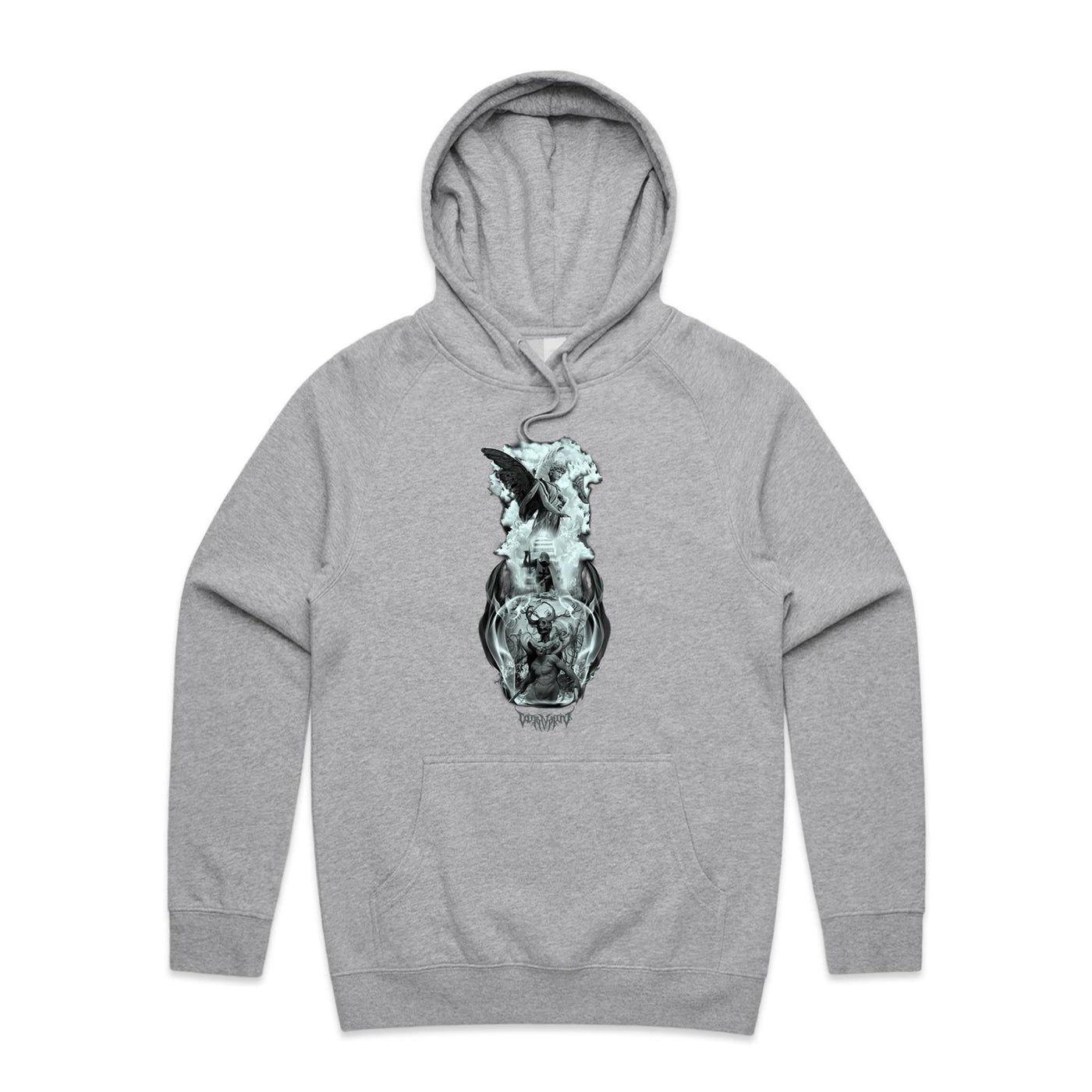 BETWEEN HEAVEN & HELL - Mens Pocket Hoodie - FRONT PRINT