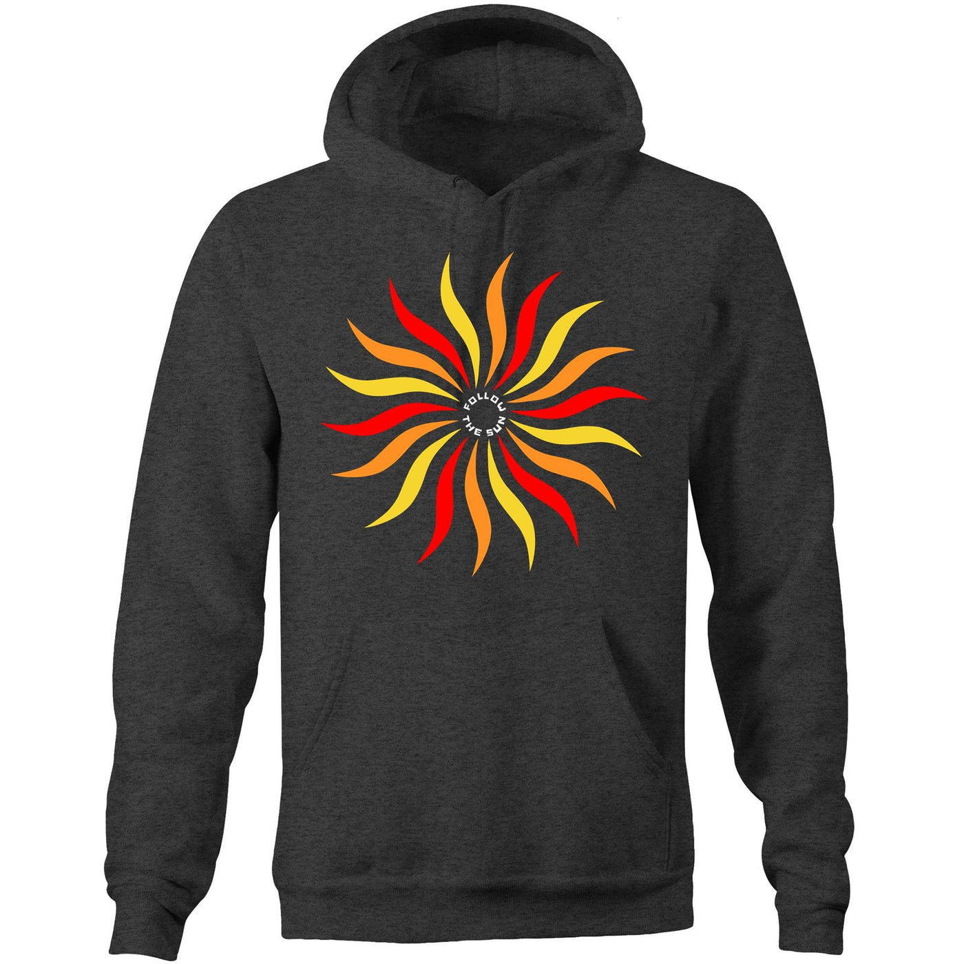 FOLLOW THE SUN - Mens Pocket Hoodie - FRONT PRINT