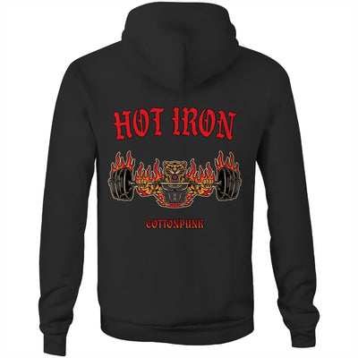 HOT IRON - Mens Pocket Hoodie - BACK PRINT