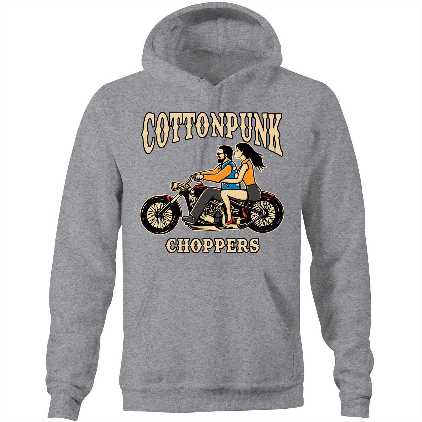 COTTONPUNK CHOPPERS - Mens Pocket Hoodie - FRONT PRINT