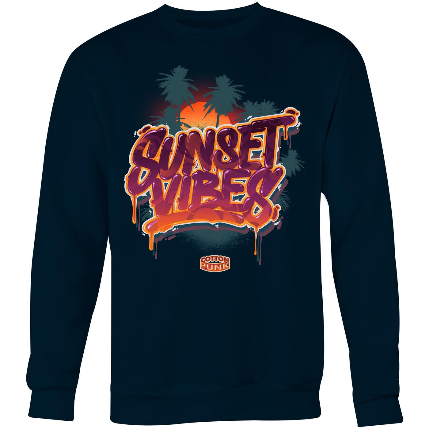 SUNSET VIBES - Mens Sweatshirt - FRONT PRINT