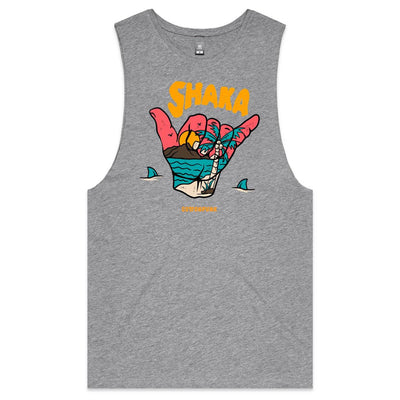 SHAKA - Mens Sleeveless T-Shirt - FRONT PRINT