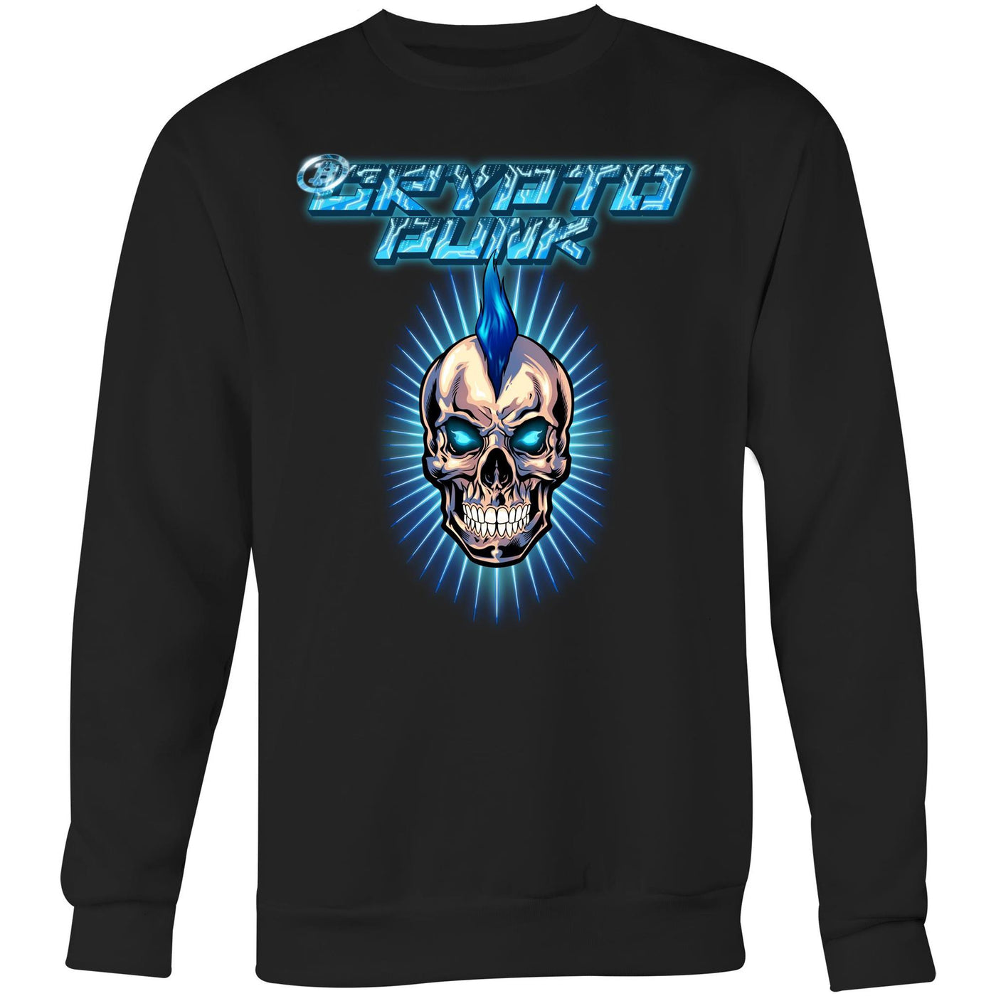 CRYPTO PUNK - Mens Sweatshirt - FRONT PRINT