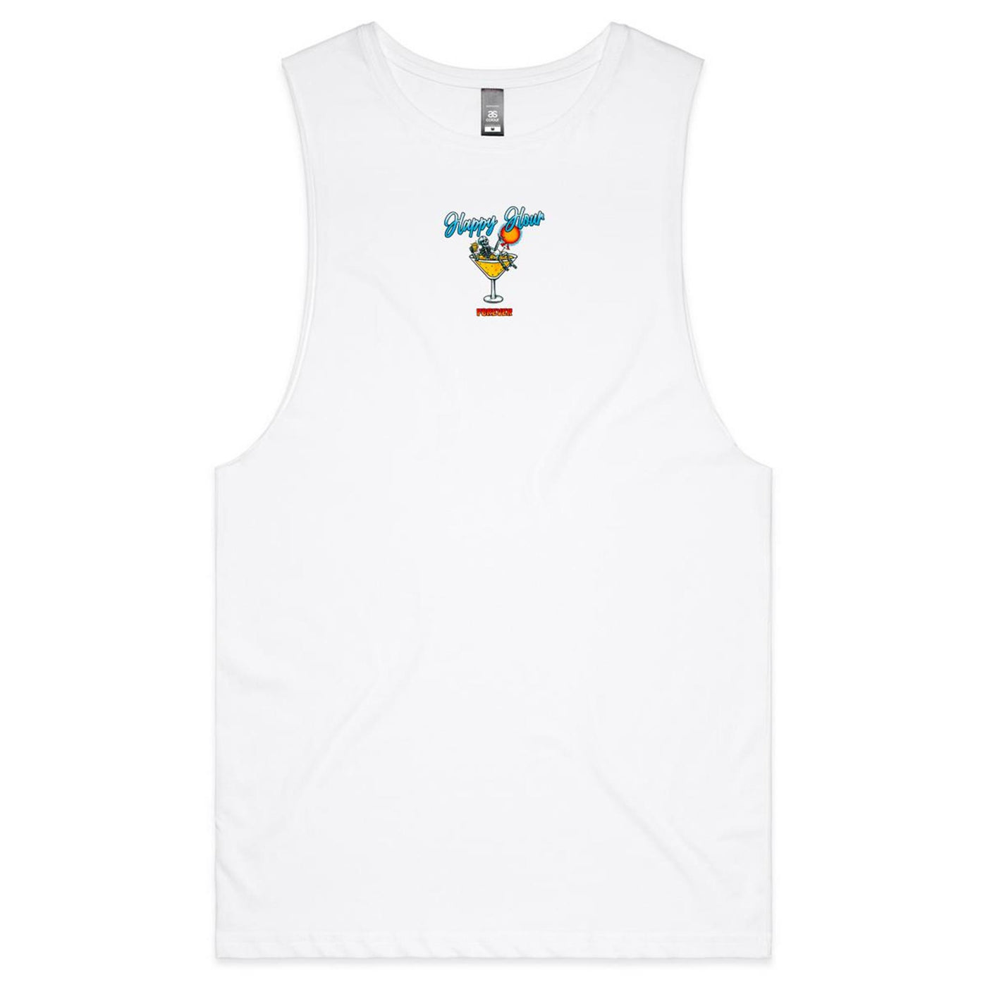 FOREVER HAPPY HOUR - Mens Sleeveless T-Shirt - BACK PRINT