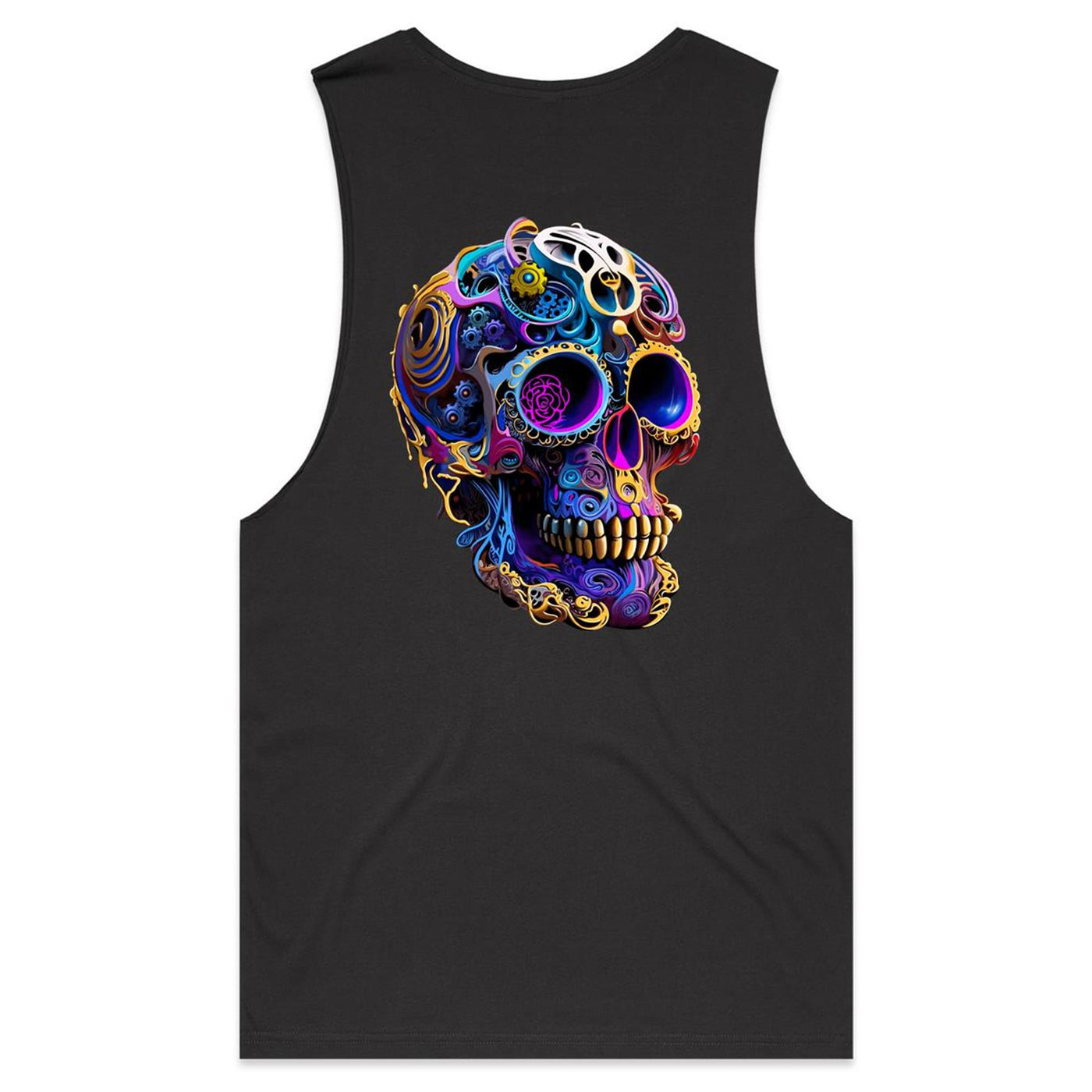 GEARS OF TIME - Mens Sleeveless T-Shirt - BACK PRINT