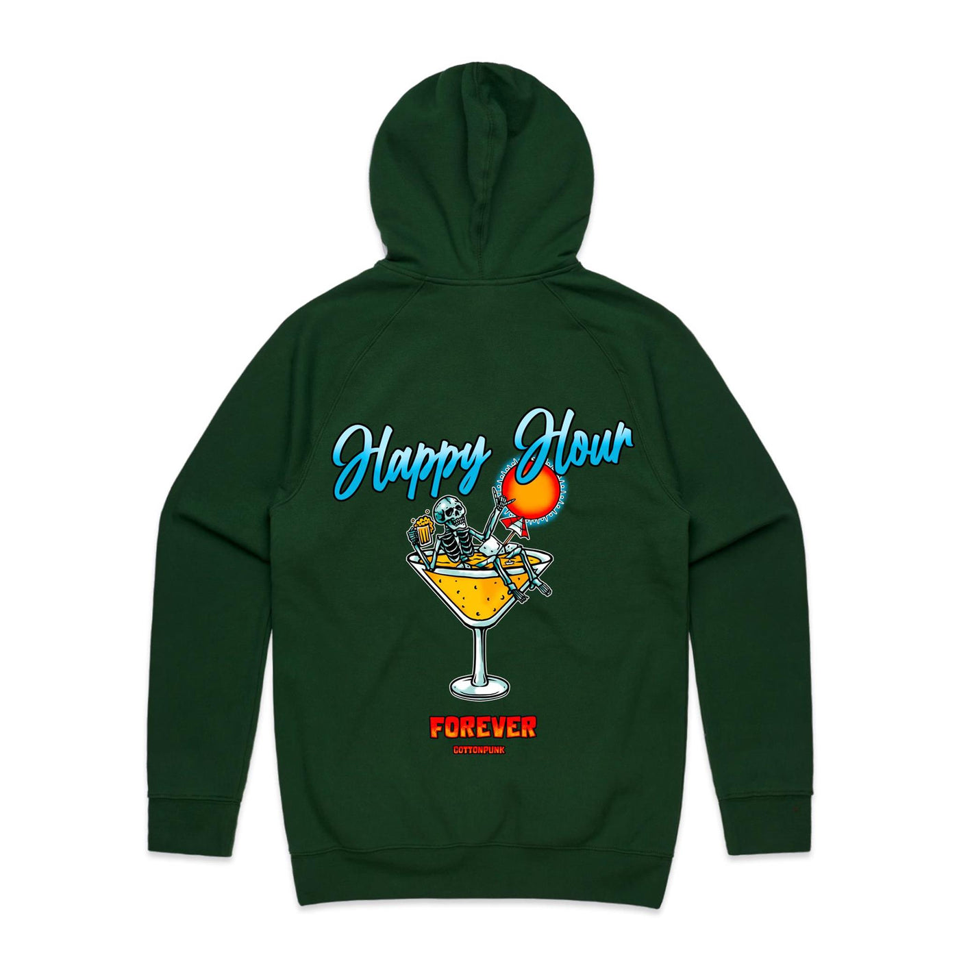 HAPPY HOUR FOREVER  - Mens Pocket Hoodie - BACK PRINT