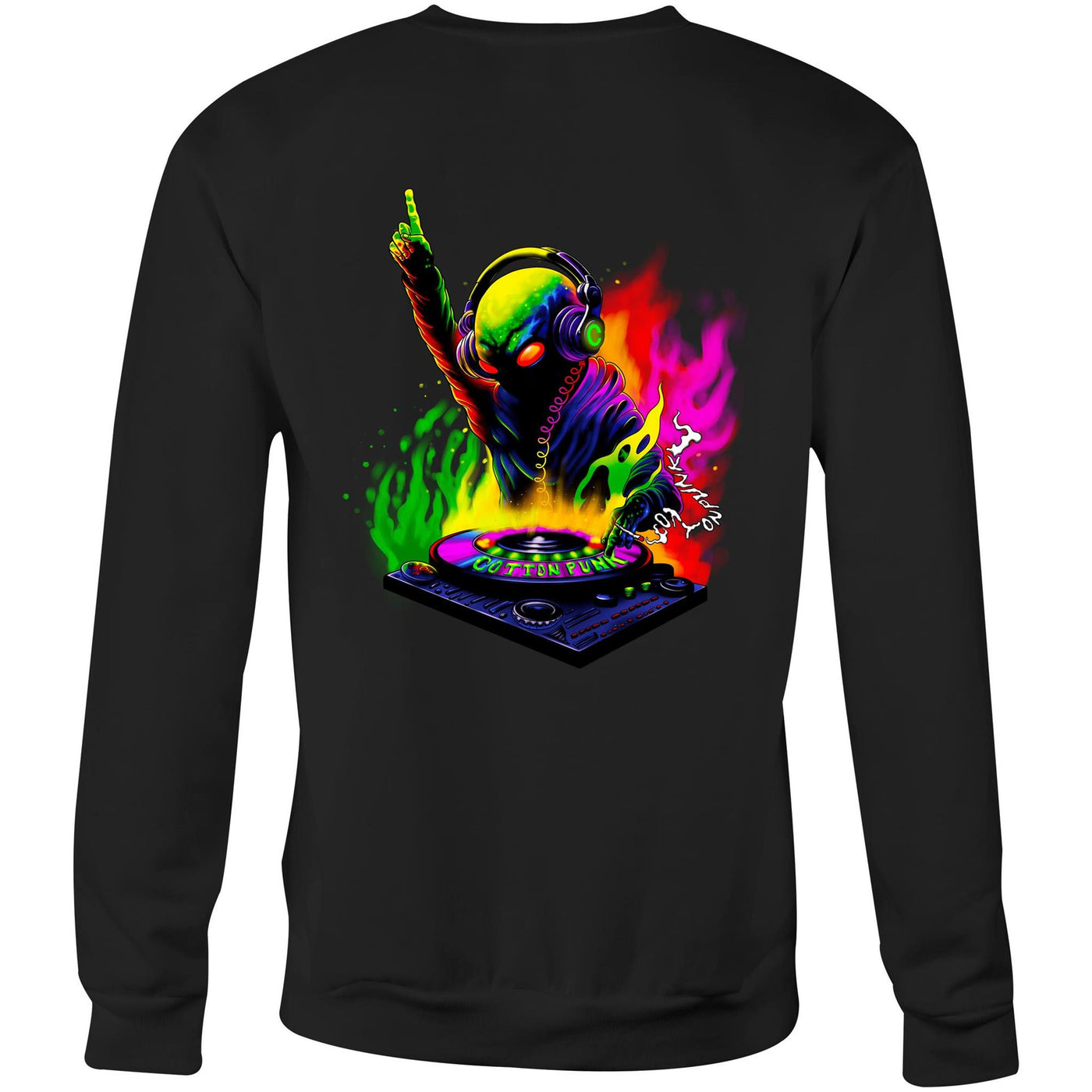 DJ WHO CARES - Mens Sweatshirt - BACK PRINT