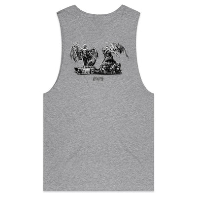 ANGELS & DEMONS - Mens Sleeveless T-Shirt - BACK PRINT