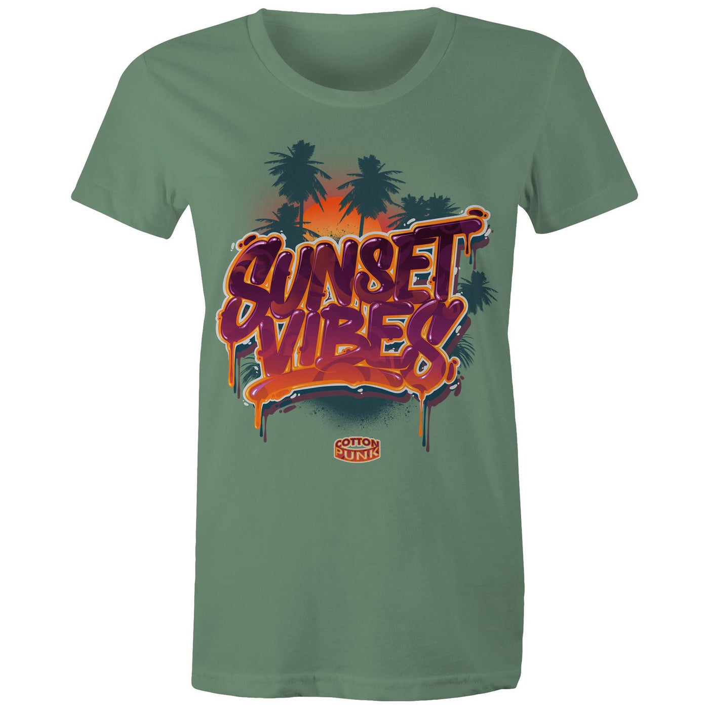 SUNSET VIBES (W) - Womens T-Shirt - FRONT PRINT