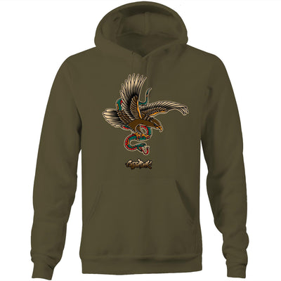 BUZZARD - Mens Pocket Hoodie - FRONT PRINT