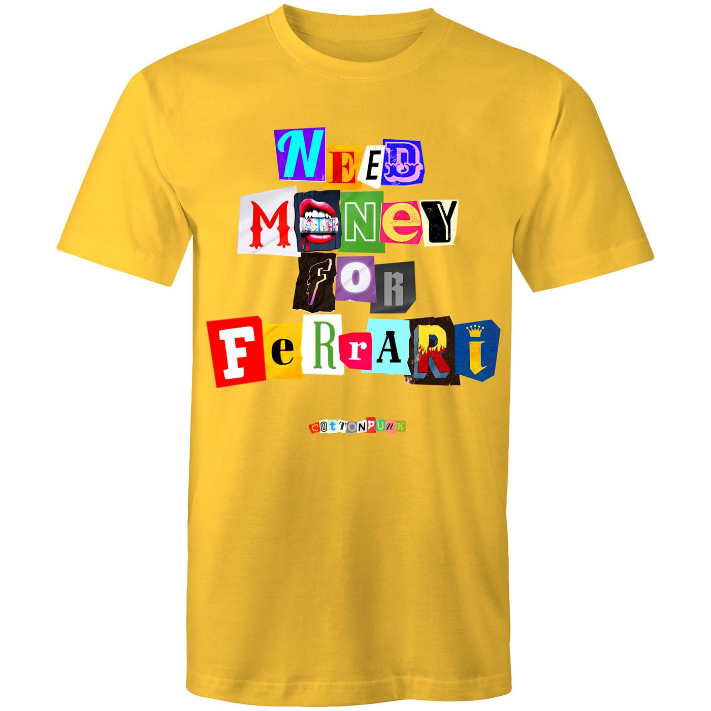 NEED MONEY FOR FERRARI - Mens T-Shirt - FRONT PRINT