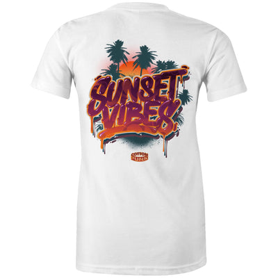 SUNSET VIBES (W) - Womens T-Shirt - BACK PRINT