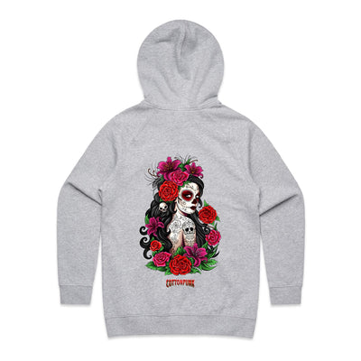 EL AMOR NUNCA MUERE - Womens Pocket Hoodie - BACK PRINT