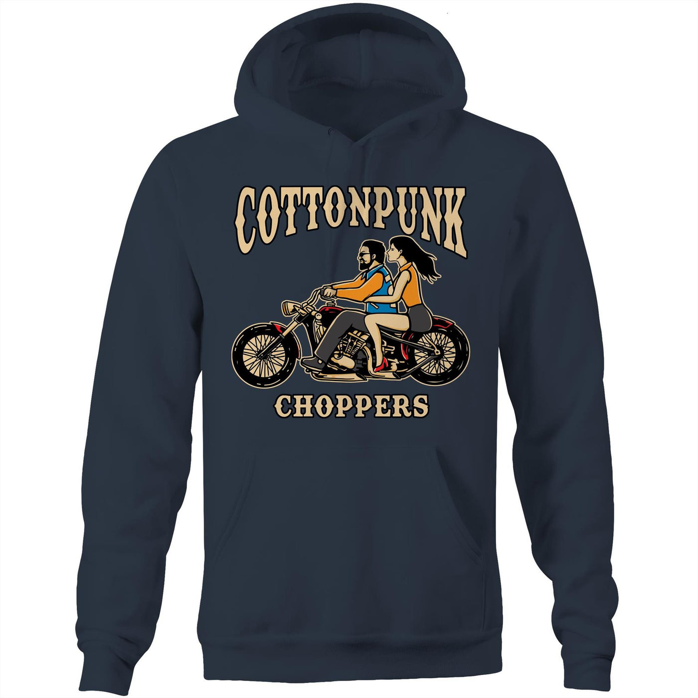 COTTONPUNK CHOPPERS - Mens Pocket Hoodie - FRONT PRINT