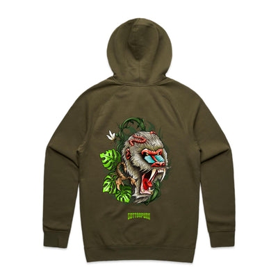 BABOON - Mens Pocket Hoodie - BACK PRINT