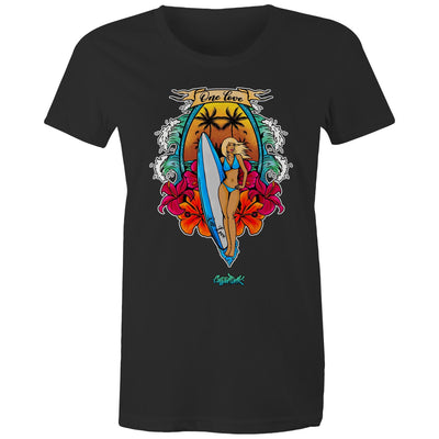 ONE LOVE (W) - Womens T-Shirt - FRONT PRINT