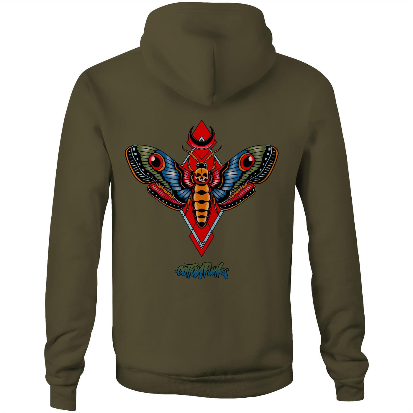 MOTH - Mens Pocket Hoodie - BACK PRINT