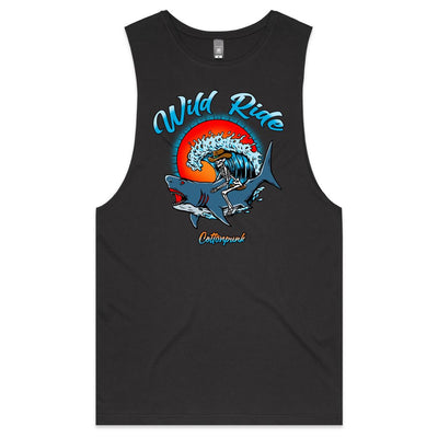 WILD RIDE - Mens Sleeveless T-Shirt - FRONT PRINT