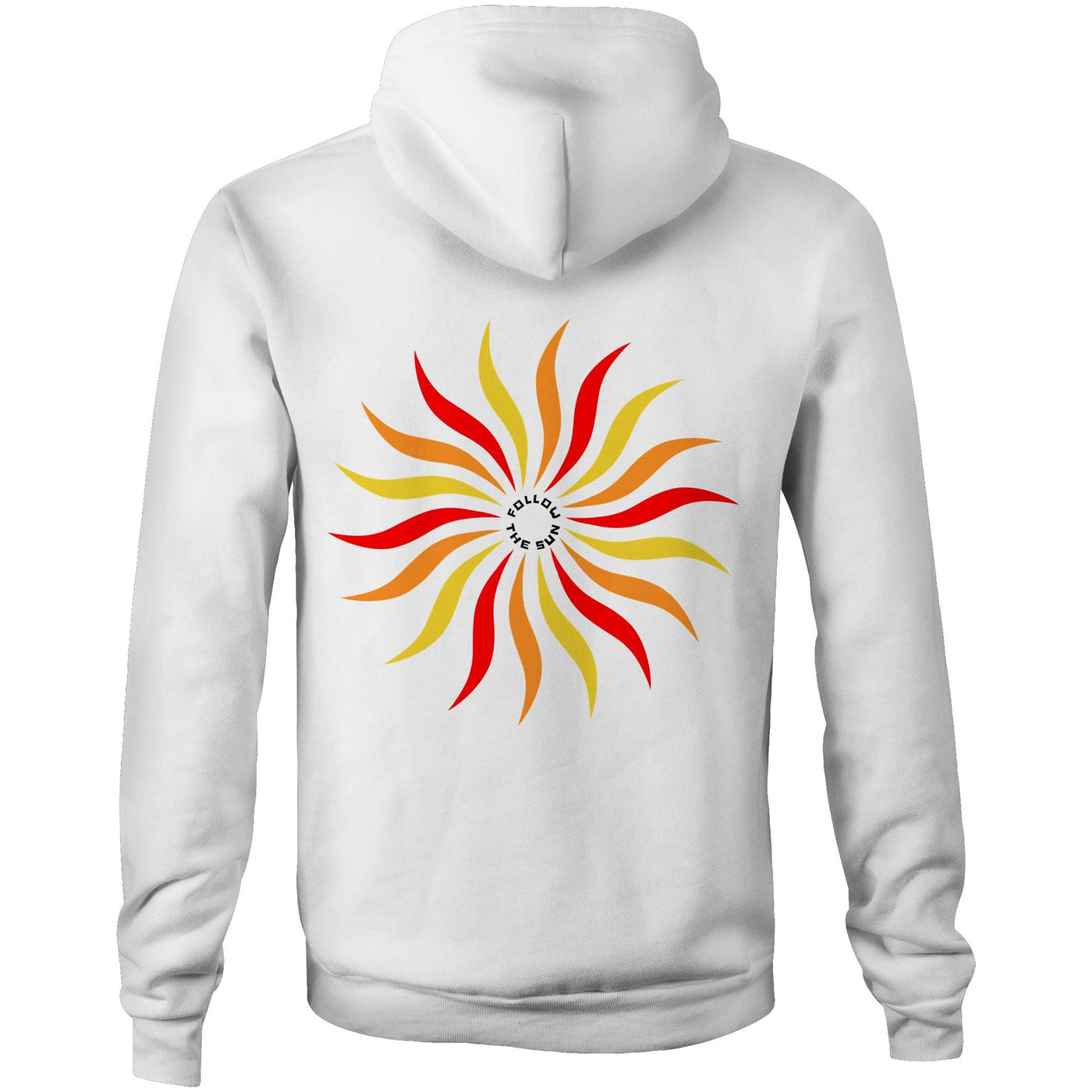 FOLLOW THE SUN - Mens Pocket Hoodie - BACK PRINT