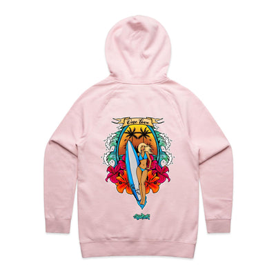 ONE LOVE (W) - Womens Pocket Hoodie - BACK PRINT