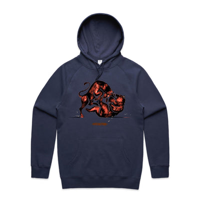 MONEY FIGHT - Mens Pocket Hoodie - FRONT PRINT