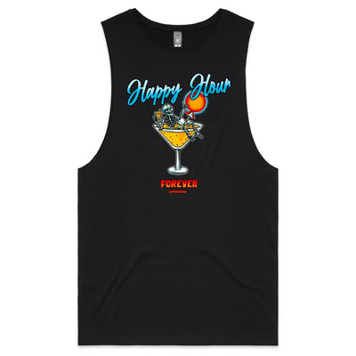 HAPPY HOUR FOREVER - Mens Sleeveless T-Shirt - FRONT PRINT