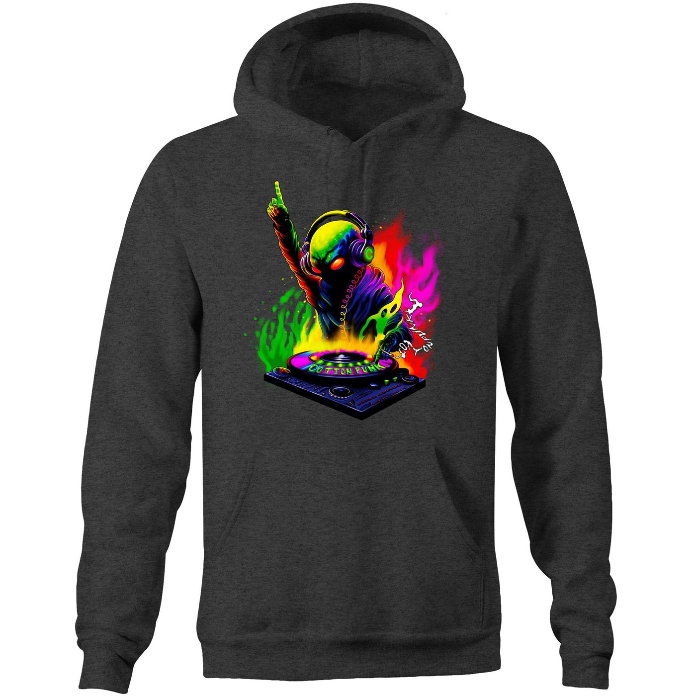 DJ WHO CARES - Mens Pocket Hoodie - FRONT PRINT