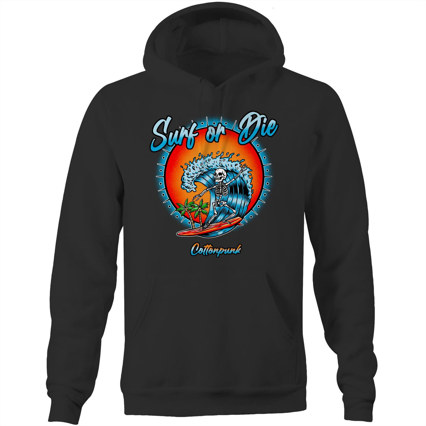 DYING FOR A SURF - Mens Pocket Hoodie - FRONT PRINT