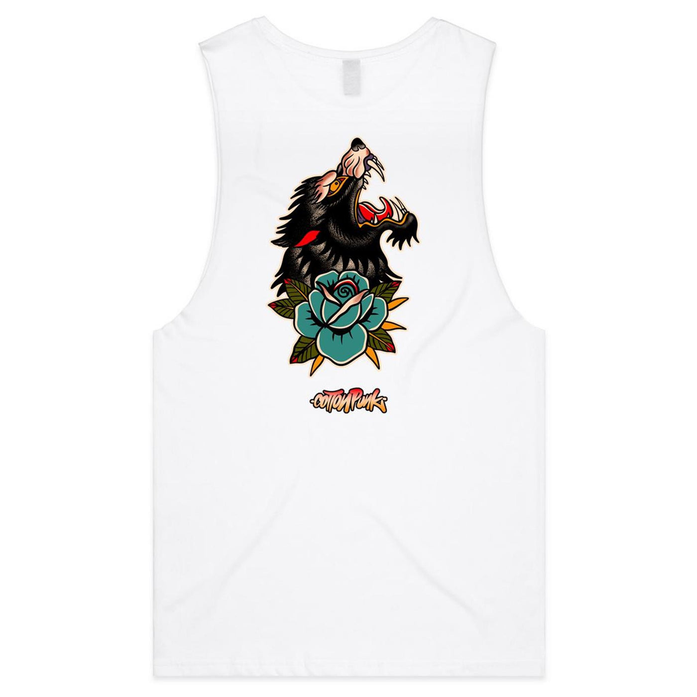 LONE WOLF - Mens Sleeveless T-Shirt - BACK PRINT