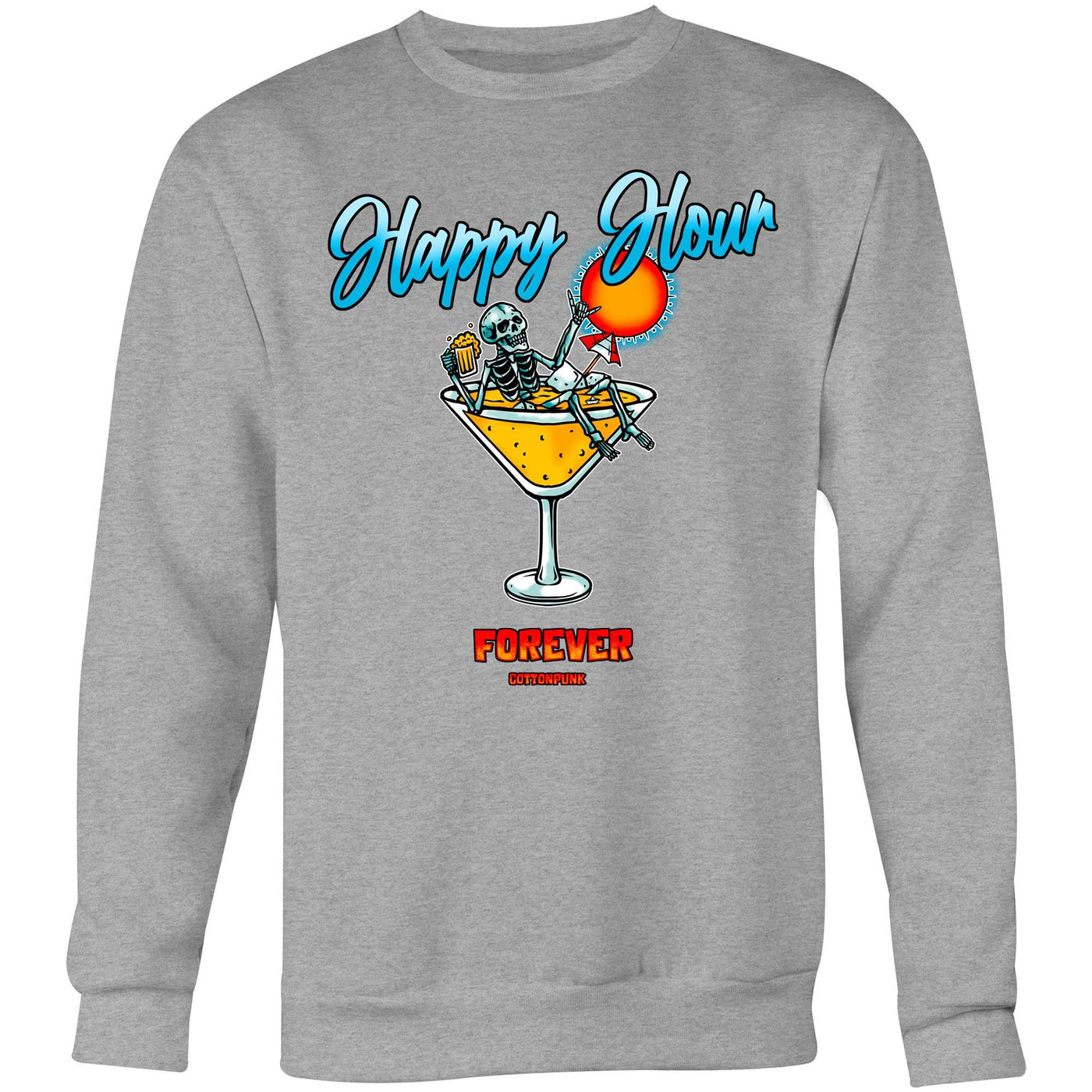 HAPPY HOUR FOREVER (W) - Womens Sweatshirt - FRONT PRINT