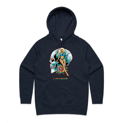 NEVER R.I.P (W) - Womens Pocket Hoodie - FRONT PRINT