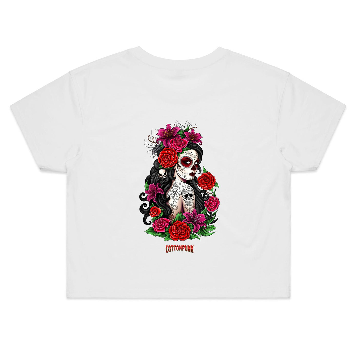 EL AMOR NUNCA MUERE - Womens Crop T-Shirt - BACK PRINT