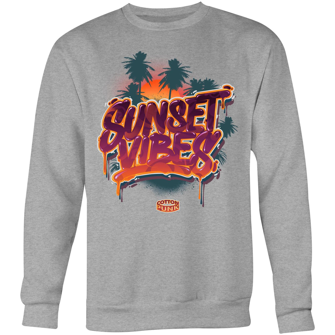 SUNSET VIBES - Mens Sweatshirt - FRONT PRINT