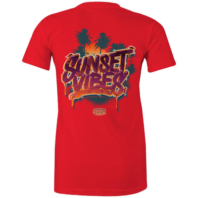 SUNSET VIBES (W) - Womens T-Shirt - BACK PRINT