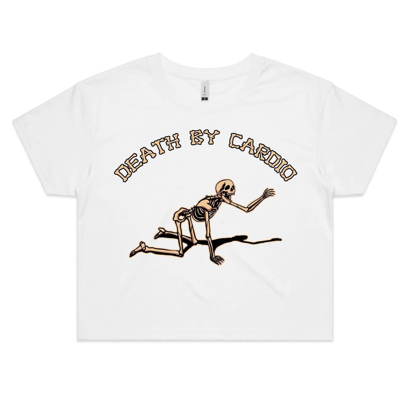 DEATH BY CARDIO (W) - Womens Crop T-Shirt - FRONT PRINT