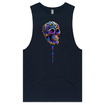 GEARS OF TIME - Mens Sleeveless T-Shirt - FRONT PRINT