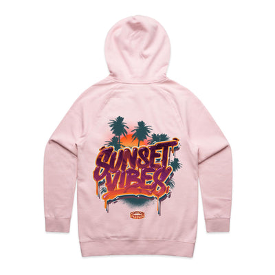 SUNSET VIBES (W) - Womens Pocket Hoodie - BACK PRINT