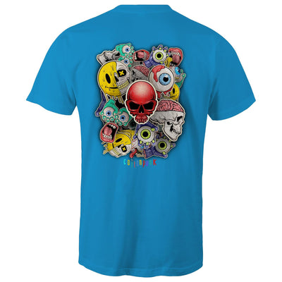 ROLLING SKULLS - Mens T-Shirt - BACK PRINT